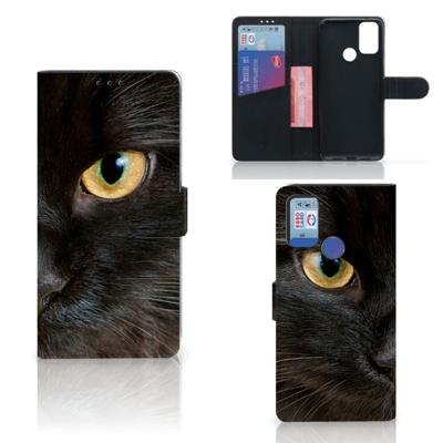 Alcatel 1S (2021) | Telefoonhoesje | Met pasjeshouder | Zwarte Kat
