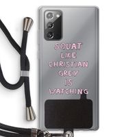 Christian Grey: Samsung Galaxy Note 20 / Note 20 5G Transparant Hoesje met koord