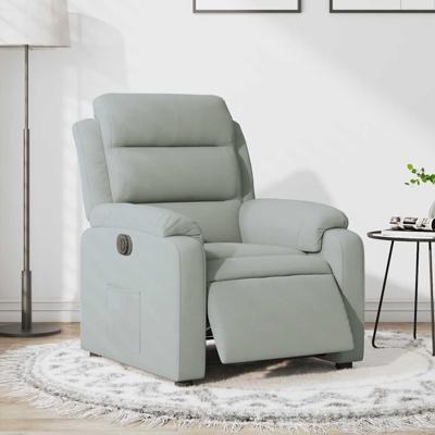 Fauteuil elektrisch verstelbaar stof lichtgrijs