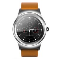 SMA-ronde 1.28 inch Color Touch scherm Bluetooth Leather Strap Smart Watch, waterdicht, de controle van de stem van de steun / hartslag monitor / slap