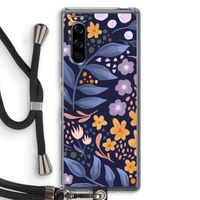 Flowers with blue leaves: Sony Xperia 5 Transparant Hoesje met koord