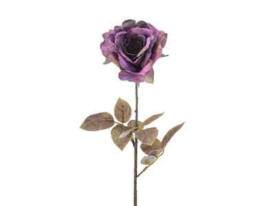 Kunstbloem rose zoe purple, 68 cm - Hortus