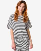 HEMA Dames T-shirt Noel Strepen Zwart (zwart)