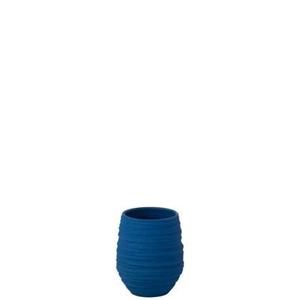 J-Line vaas Fiesta - keramiek - blauw - small - 23 cm hoog