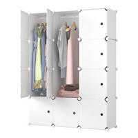 Lowander Torino Kunststof Kledingkast - Vakkenkast - 3x4 - Wit - 148 × 111 × 37 cm