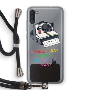 Smile: Samsung Galaxy A11 Transparant Hoesje met koord