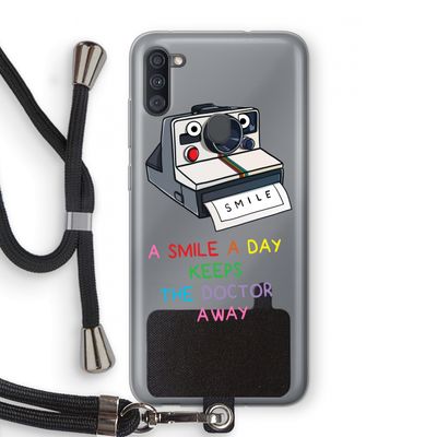 Smile: Samsung Galaxy A11 Transparant Hoesje met koord