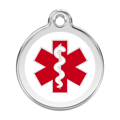 Medical roestvrijstalen hondenpenning large/groot dia. 3,8 cm - Reddingo