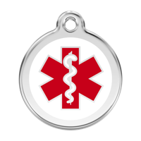 Medical roestvrijstalen hondenpenning large/groot dia. 3,8 cm - Reddingo