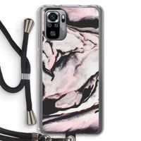 Roze stroom: Xiaomi Redmi Note 10S Transparant Hoesje met koord Roze stroom: Xiaomi Redmi Note 10S Transparant Hoesje met koord