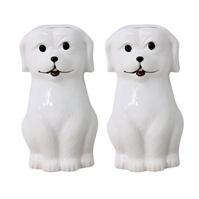 Waterverdamper - 2x - hond - wit - kinderkamer - 17 cm - luchtbevochtiger