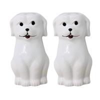 Waterverdamper - 2x - hond - wit - kinderkamer - 17 cm - luchtbevochtiger