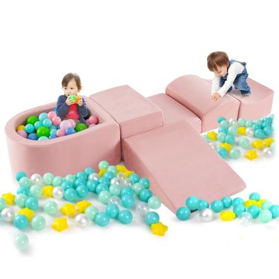 5-delige Klim- & Kruipset Zachte Speelblokken met Ballenbak Schuimbouwstenen Creatieve Bouwstenen voor Speelkamer Kinderkamer