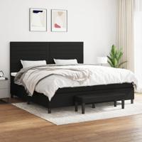 Boxspring met matras stof zwart 200x200 cm