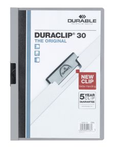 Durable Duraclip 30 stofklepmap PVC Grijs, Transparant