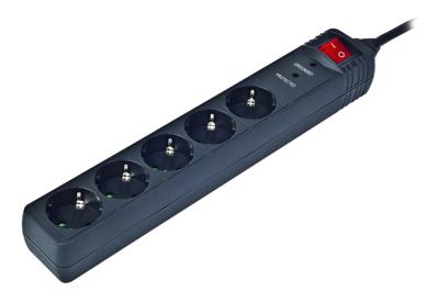 Gembird SPG5-C-10 Overspanningsbeveiliging Zwart 5 AC-uitgang(en) 250 V 3 m