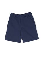 Moncler Enfant short en coton à patch logo - Bleu - thumbnail