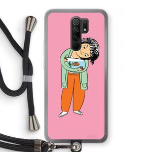Visknuffel: Xiaomi Redmi 9 Transparant Hoesje met koord