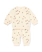 HEMA Newborn kledingset velours bijen ecru (ecru)