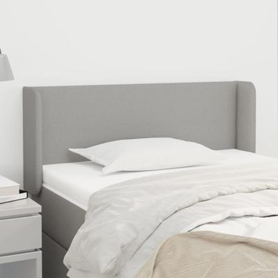 Hoofdbord met randen 83x16x78/88 cm stof lichtgrijs
