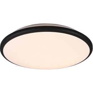 LED Plafondlamp - Plafondverlichting - Trion Lombis - 20.5W - Warm Wit 3000K - Dimbaar - Rond - Mat Zwart - Kunststof