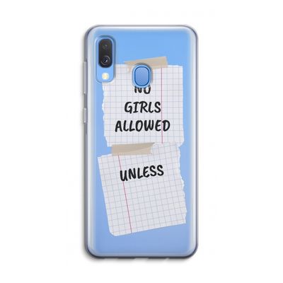 No Girls Allowed Unless: Samsung Galaxy A40 Transparant Hoesje