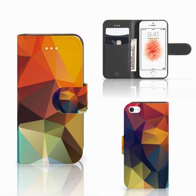 Apple iPhone 5 | 5s | SE | Book Case | Polygon Color