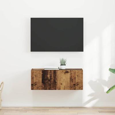TV Wandkast 2 pcs Oud Hout 60 x 31 x 29.5 cm Bewerkt hout
