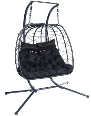 Hangstoelset 'Egg Duo' Black - Zwart - 200 kg - Tropilex