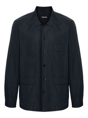 TOM FORD chemise de pyjama en popeline - Bleu