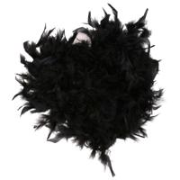 Boa Kerstslinger - 2x stuks - zwart - veren - 180 cm - brandvertragend - kerstboomversiering
