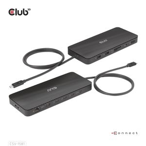 club3D CSV-1581 USB-C (USB 3.2 Gen 2) multiport hub Zwart