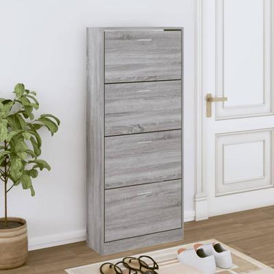 VidaXL Schoenenkast 63x24x147 cm bewerkt hout grijs sonoma