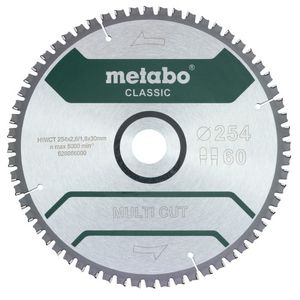 Metabo Accessoires Cirkelzaagblad | Multi Cut Classic | 254x30mm | Z60 FZ/TZ 5° neg/B - 628666000