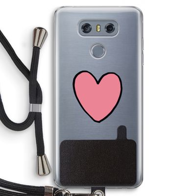 Hartje: LG G6 Transparant Hoesje met koord