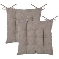 Stof Textile stoelkussen Dandy - 2x - beige - 38 x 38 x 5 cm - touwtjes sluiting - ribcord Stof Textile stoelkussen Dandy - 2x - beige - 38 x 38 x 5 cm - touwtjes sluiting - ribcord