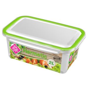 10x Voorraad/vershoudbakjes 2 liter transparant/groen plastic