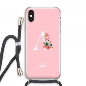 Pink Bouquet: iPhone XS Max Transparant Hoesje met koord