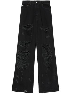 VETEMENTS jean ample à fini usé - Noir