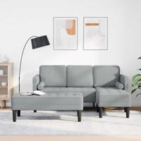 Bankstel 2 pcs Lichtgrijs 173 x 131 x 67 cm Stof