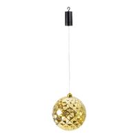 IKO verlichte kerstbal kunststof - goud - aan draad - 20 cm - led lampjes - warm wit