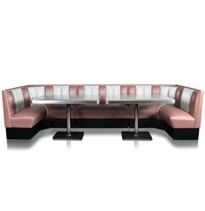 Bel Air Diner Booth Horseshoe Combinatie Dusty Rose