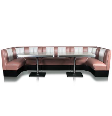 Bel Air Diner Booth Horseshoe Combinatie Dusty Rose