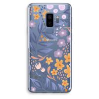 Flowers with blue leaves: Samsung Galaxy S9 Plus Transparant Hoesje - thumbnail