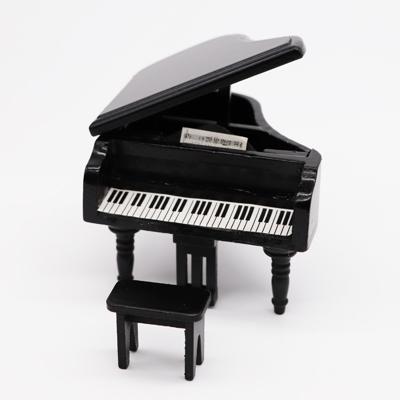 1:12 Mini huis Toy simulatie vleugel piano decoratie (zwart)