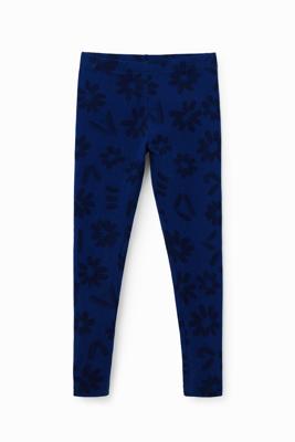 Lange legging met bloemen - BLUE - XL