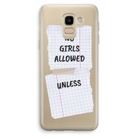 No Girls Allowed Unless: Samsung Galaxy J6 (2018) Transparant Hoesje