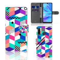 Huawei P30 Lite (2020) | Book Case | Blokken Kleurrijk | Portemonnee hoesje