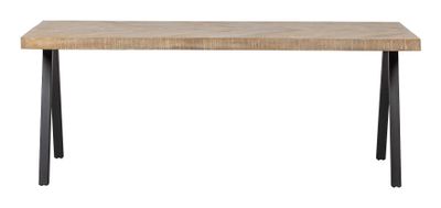 WOOOD Eettafel 'Tablo' Mangohout Visgraat, met 2-standen poot, 200 x 90cm