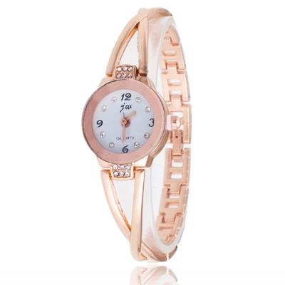 2 stuks stalen riem Diamond mirror digitale schaal quartz horloge armband horloge voor vrouwen (Rose goud)